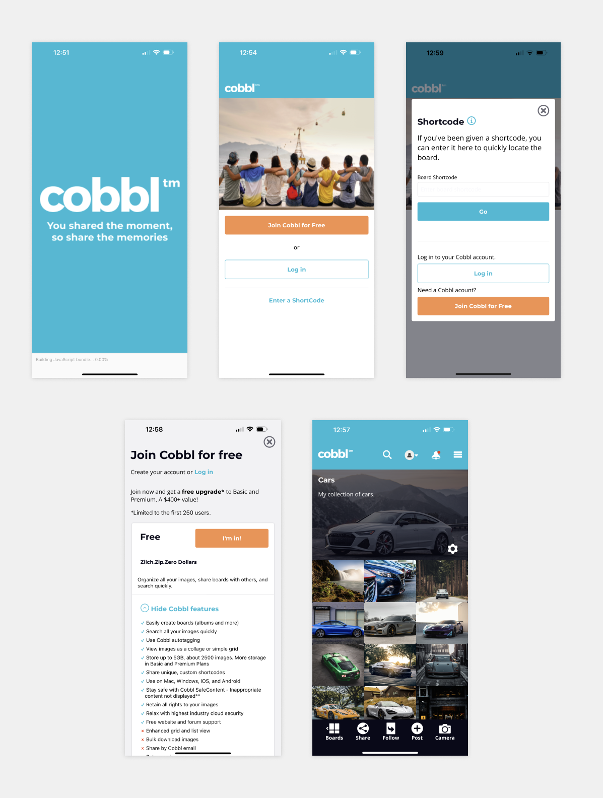 Screenshot of cobbl mobile app